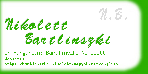 nikolett bartlinszki business card